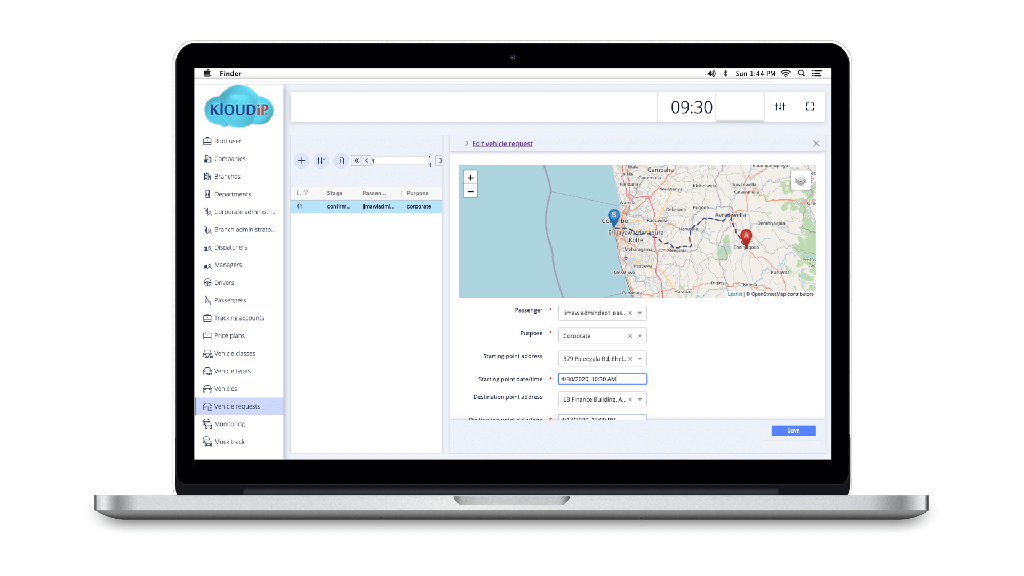 GOFER platform for business transport management