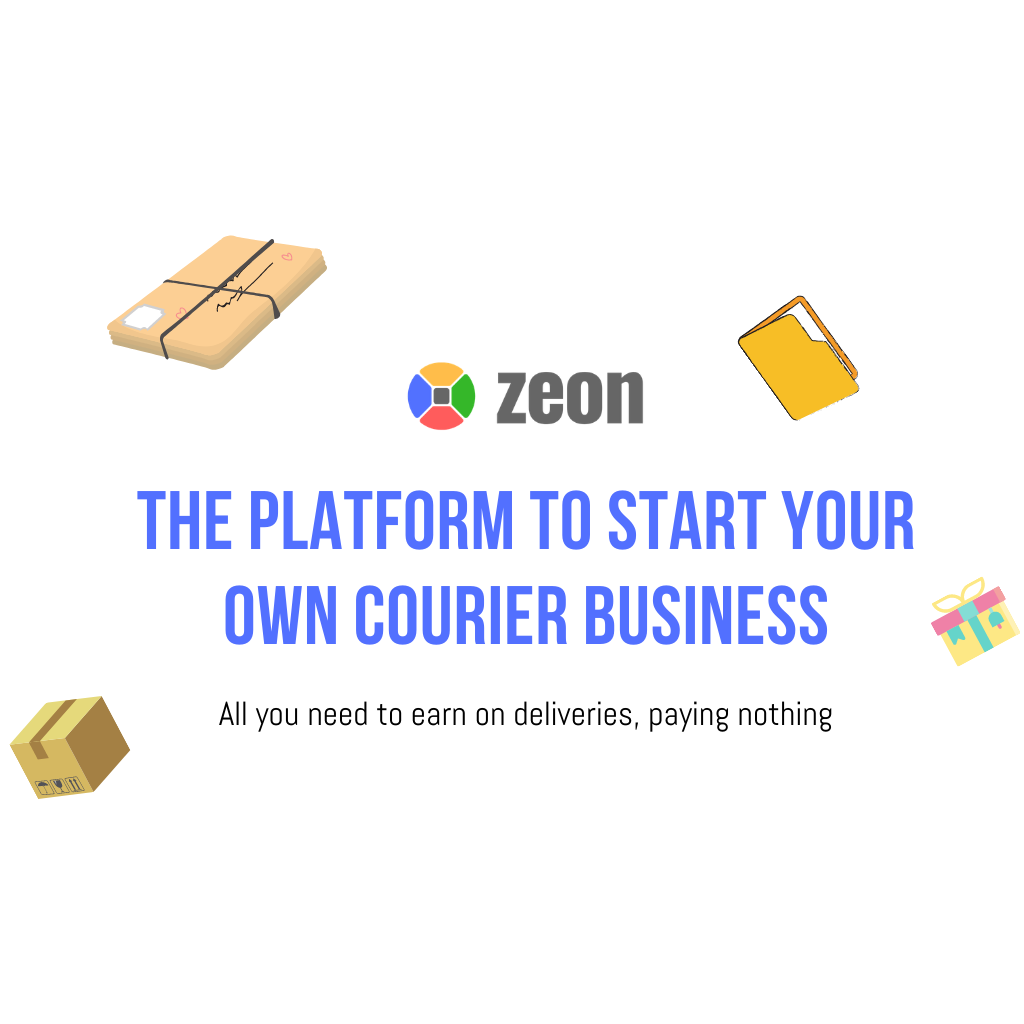 ZEON courier platform infographics